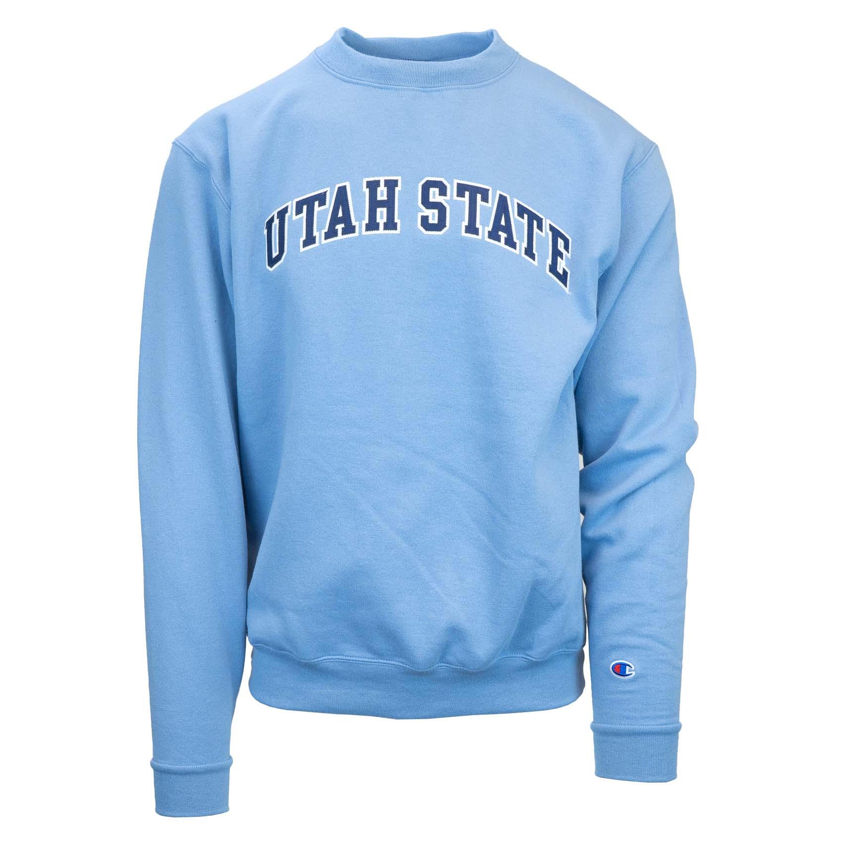 Champion Utah State Embroidered Patch Crew Sweatshirt | Utah